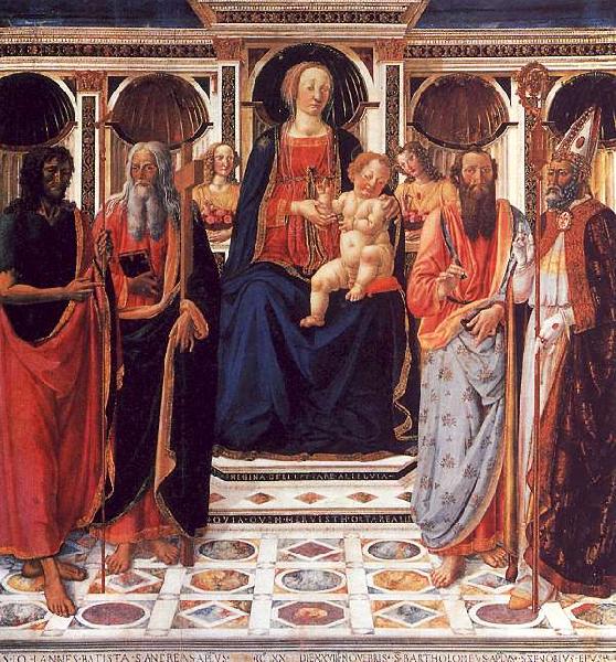 Cosimo Rosselli The Virgin and Child Enthroned with Saints oil painting image
